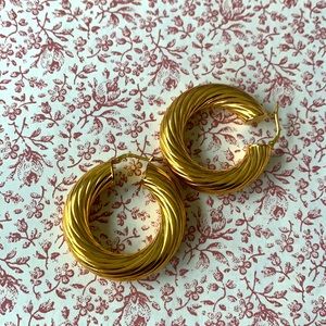 Thick Gold 925 Hoops